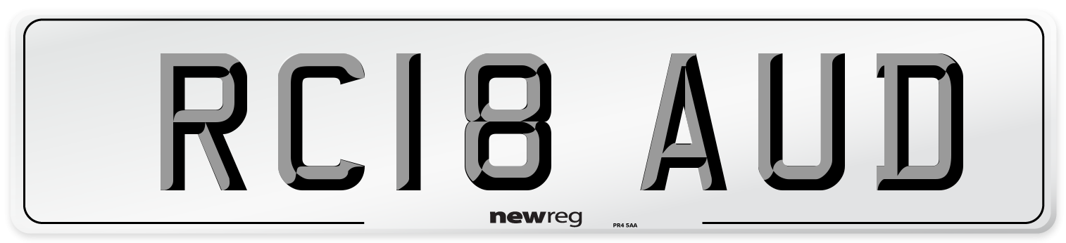 RC18 AUD Number Plate from New Reg